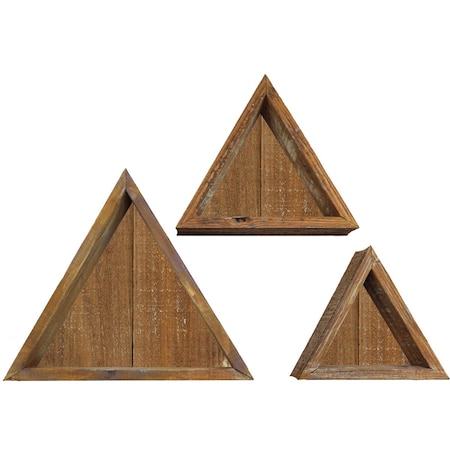 Ekena Millwork Triangle, Closed Back, Vintage Farmhouse Shadow Box Shelves, Barnwood Decor Collection, PK3 DECR15SBTRCBBR